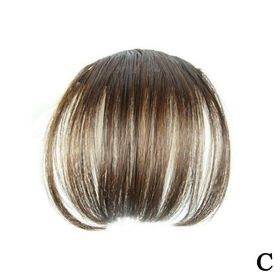 Natural hair human Short clip on bangs 04