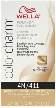 Wella Charm Liquid Permanent Hair Color, 411/4n Medium Brown