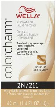 Wella Color Charm Liquid Permanent Hair Color 211/2N Very Dark Brown