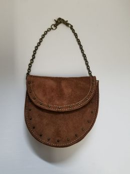 Brown purse w/gold chain