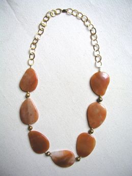 gold plated chain with Semi-precious Stone Necklace
