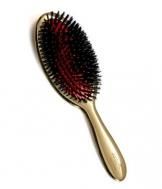 Janeke Pocket size Hairbrush - Gold Finish with Pure Bristle 