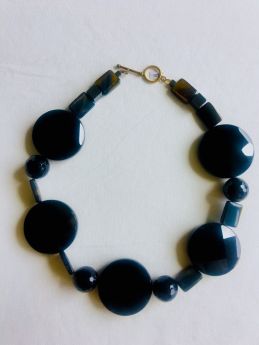 Chunky Black Stone  Necklace,
