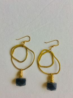gold plated 14k Precious Stone Earing 